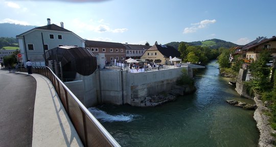 Aussichtsplattform beim Scheibbser Keramikmuseum / Wasserkraftwerk Brandstatt / Heubergbrücke Aussichtsplattform beim Scheibbser Keramikmuseum / Wasserkraftwerk Brandstatt / Heubergbrücke